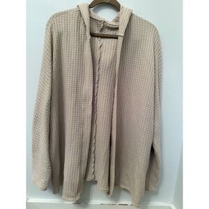 American Eagle Soft Plush women's Hooded Cardigan Beige oversized M/M